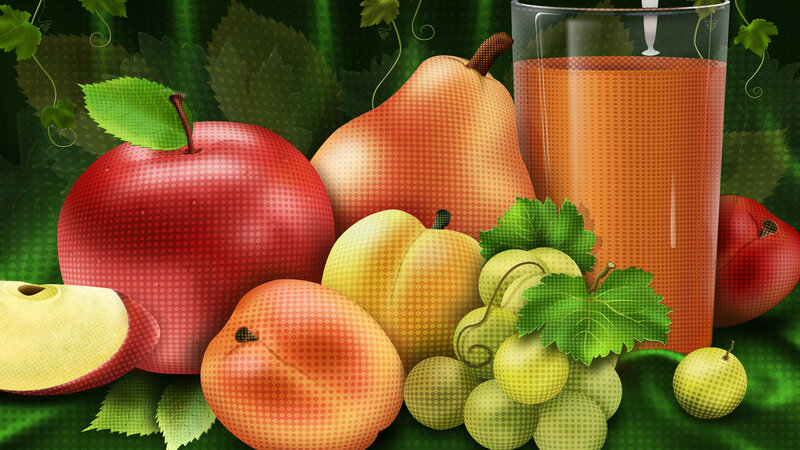 Fruit and Juice Arrangement — Green, Fresh