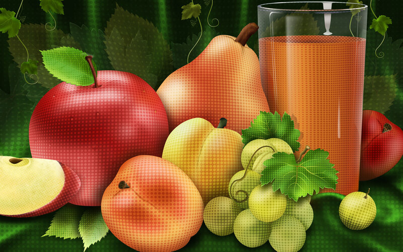 Fruit and Juice Arrangement — Green