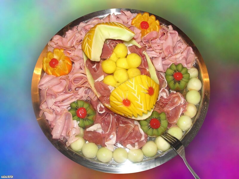 Fruit and meat platter
