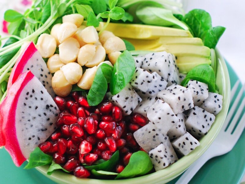 fruit and nut salad bowl