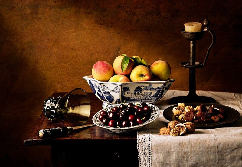 Fruit and Nuts on Table