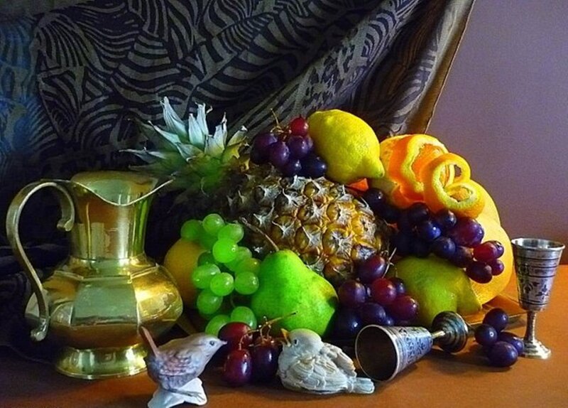 Fruit and Pitcher Still Life — Green