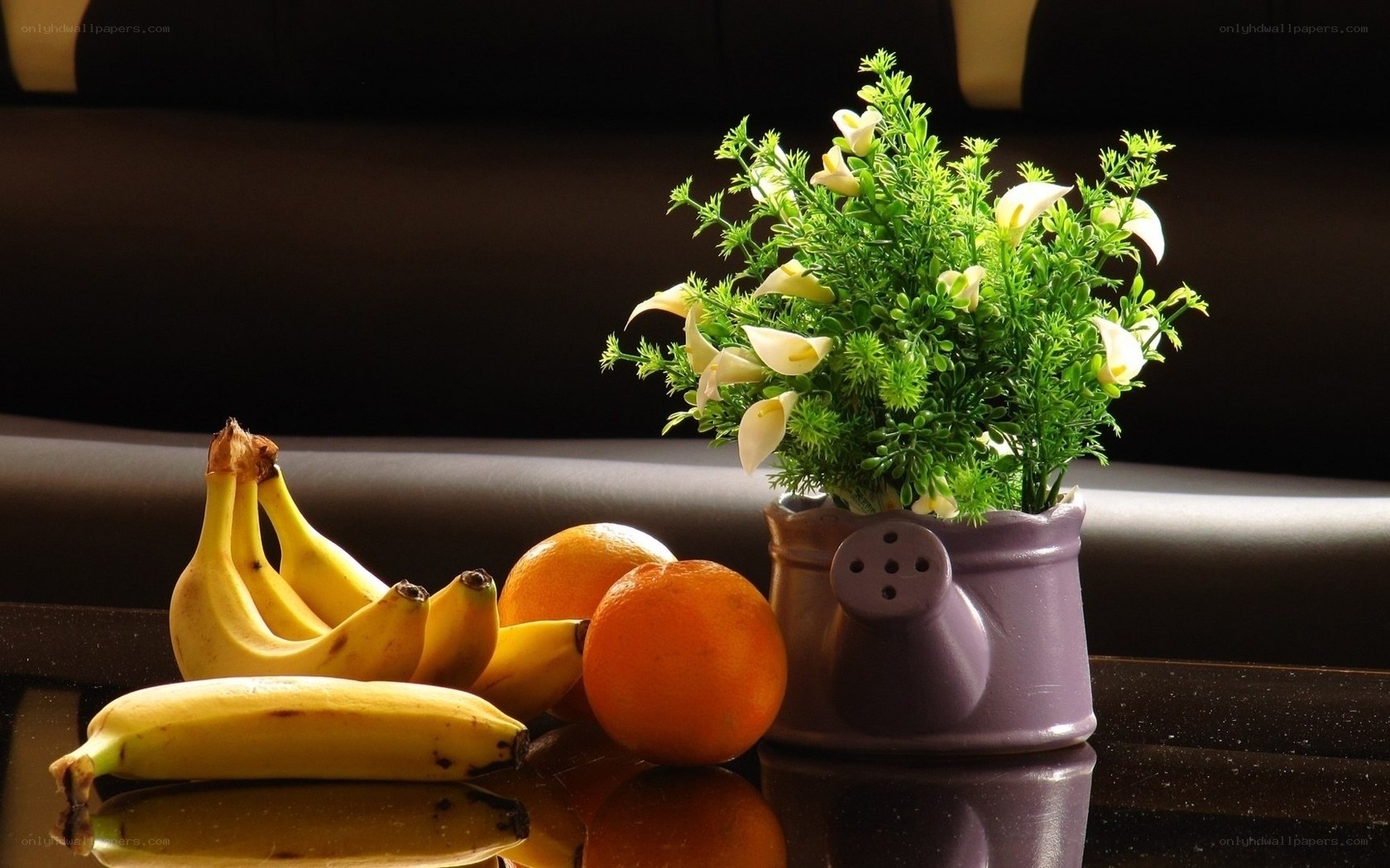 Fruit and plant on table