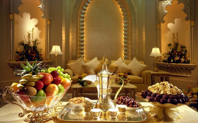 Fruit and Sweets Display — Gold