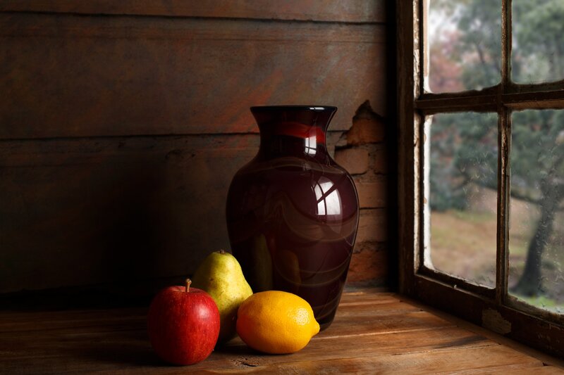 Fruit and Vase on Windowsill