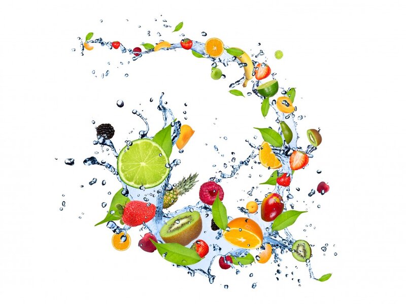 Fruit and Water Splash