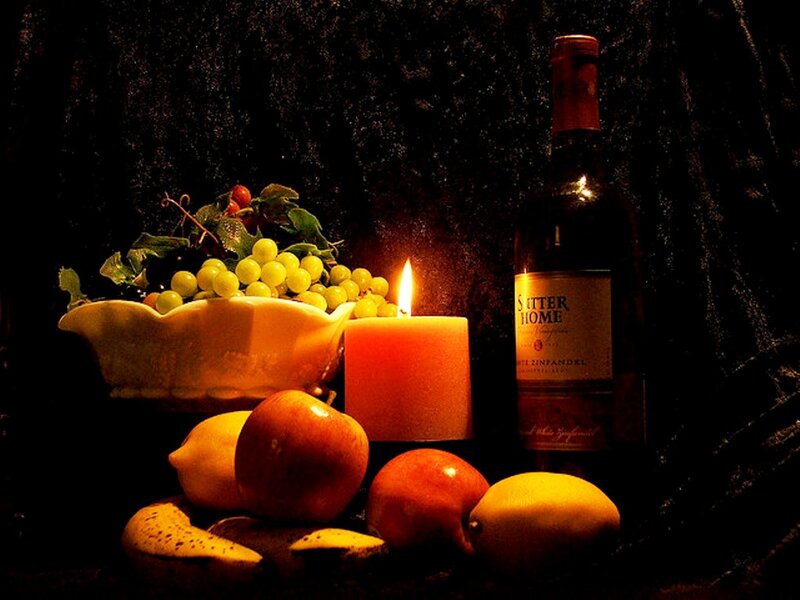 Fruit and Wine Bottle