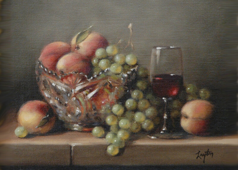 Fruit and Wine Glass — Brown