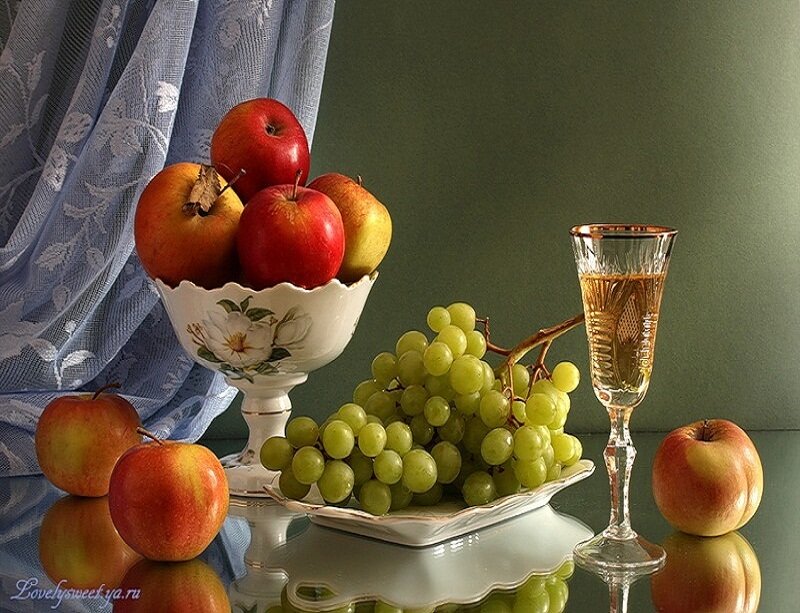 Fruit and Wine Glass