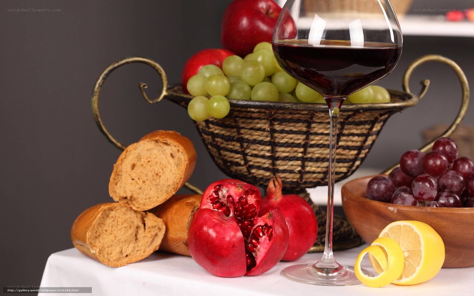 fruit and wine still life