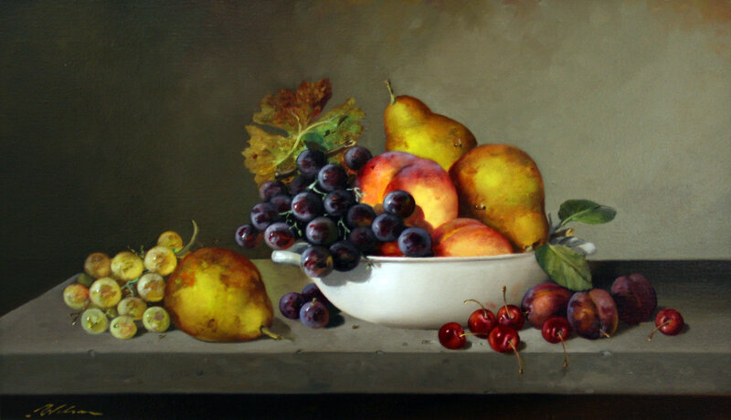 Fruit Arrangement in Bowl — White