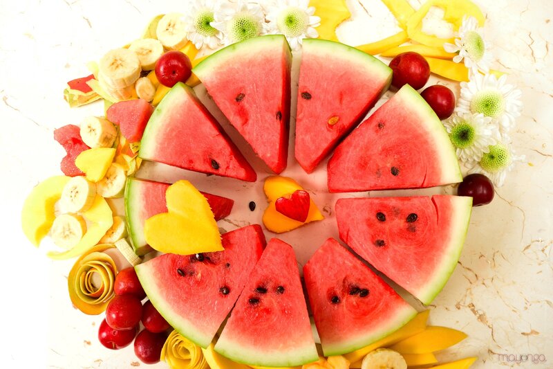 Fruit Arrangement in Heart Shape