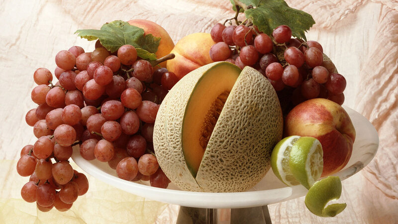 Fruit Arrangement on Platter — White