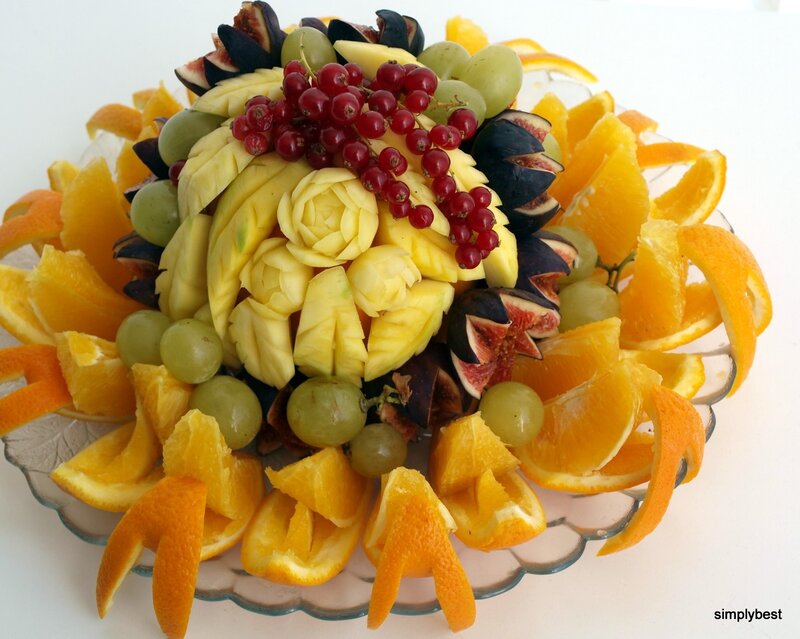 Fruit Arrangement on Platter — Yellow