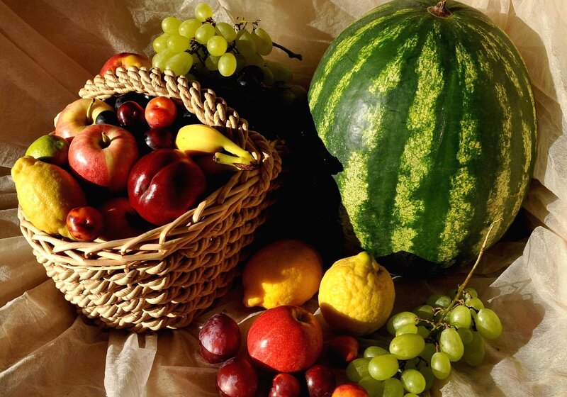 Fruit Basket and Watermelon