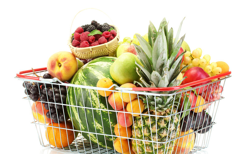 Fruit Basket in Shopping Cart