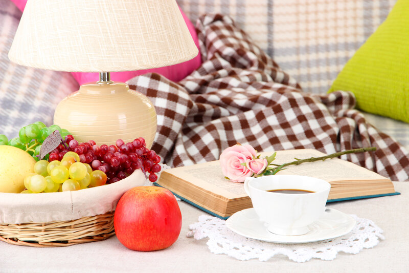 Fruit Basket on Table — Beige