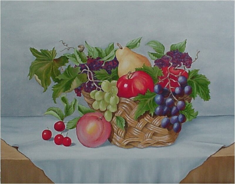 Fruit Basket on Table — Green