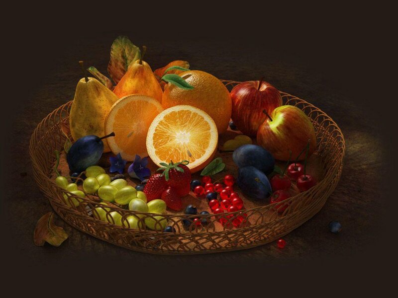 fruit basket still life