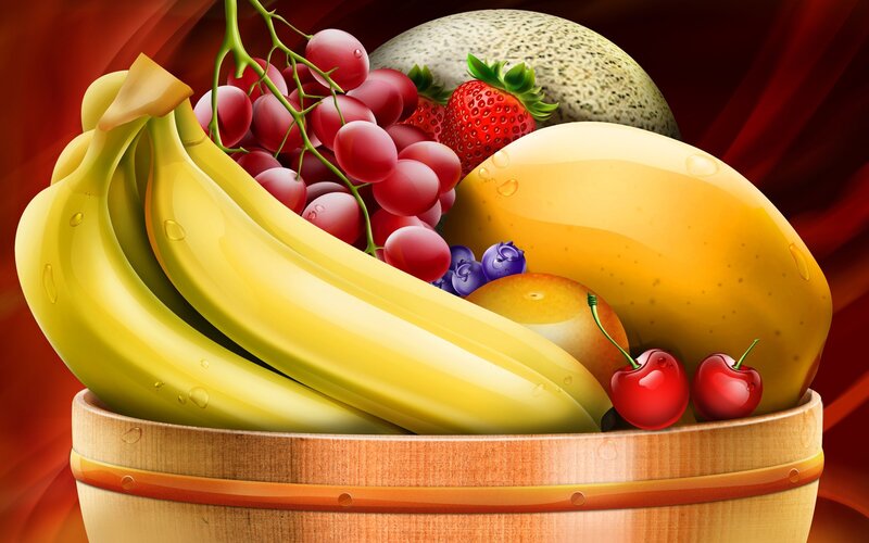 Fruit Basket with Bananas