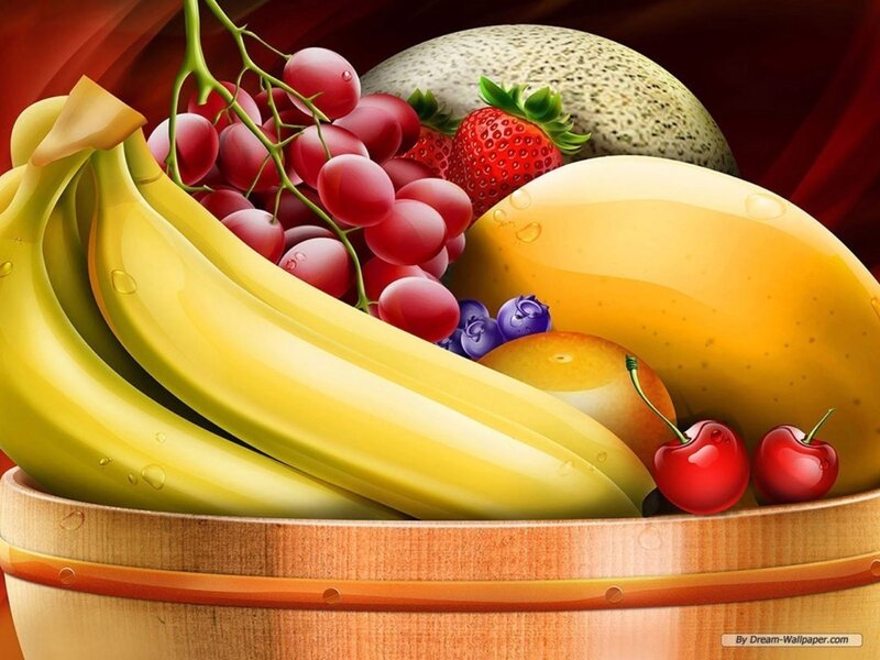 Fruit Basket with Bananas — Yellow