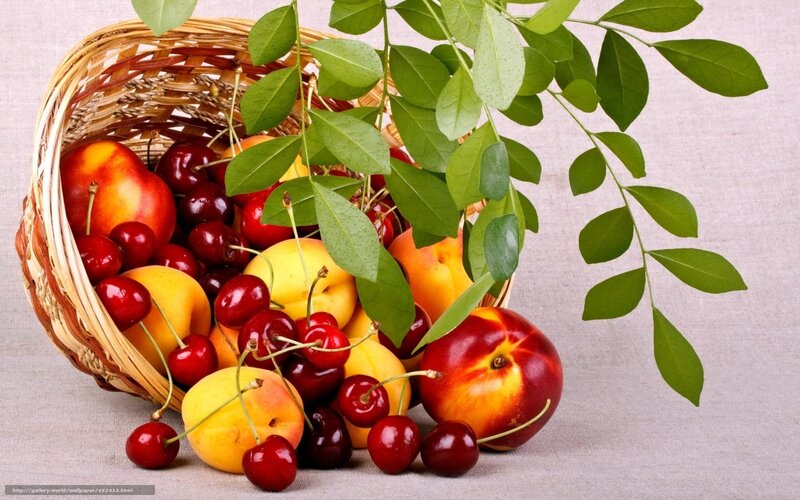 Fruit Basket with Cherries