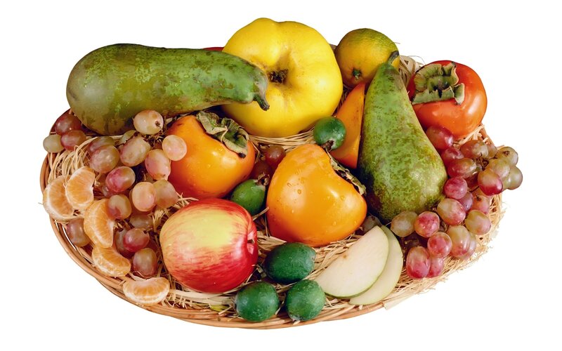 Fruit Basket with Grapes — Green