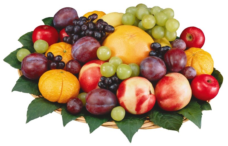Fruit Basket with Leaves