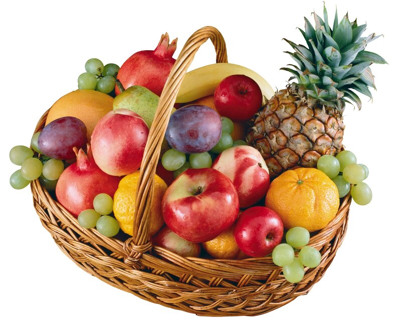 fruit basket with pineapple