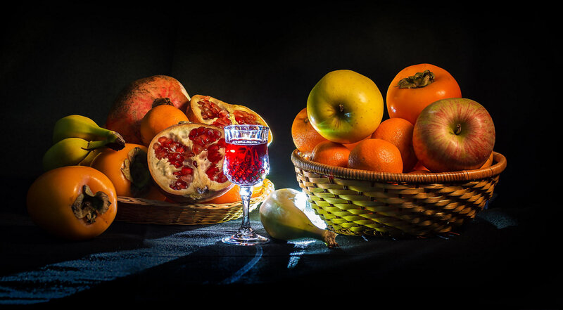 Fruit Basket with Pomegranate