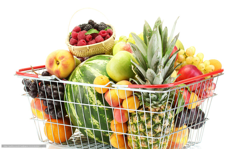 fruit basket with produce
