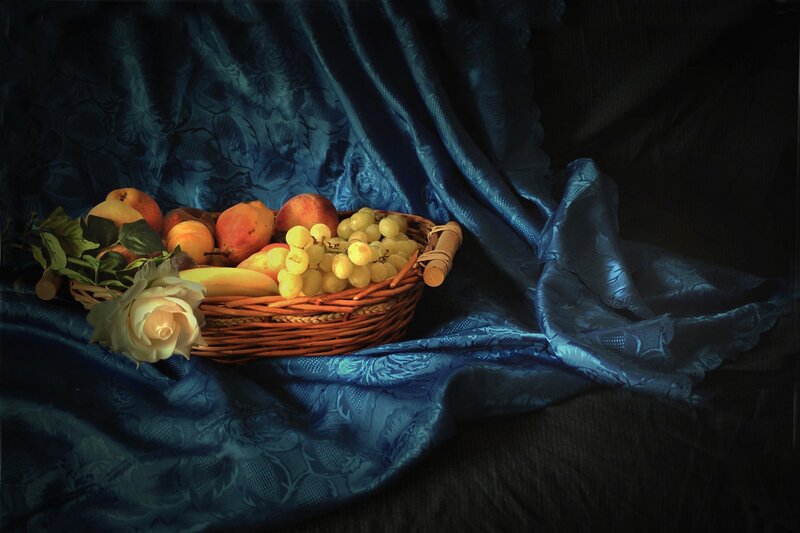 Fruit Basket with Rose
