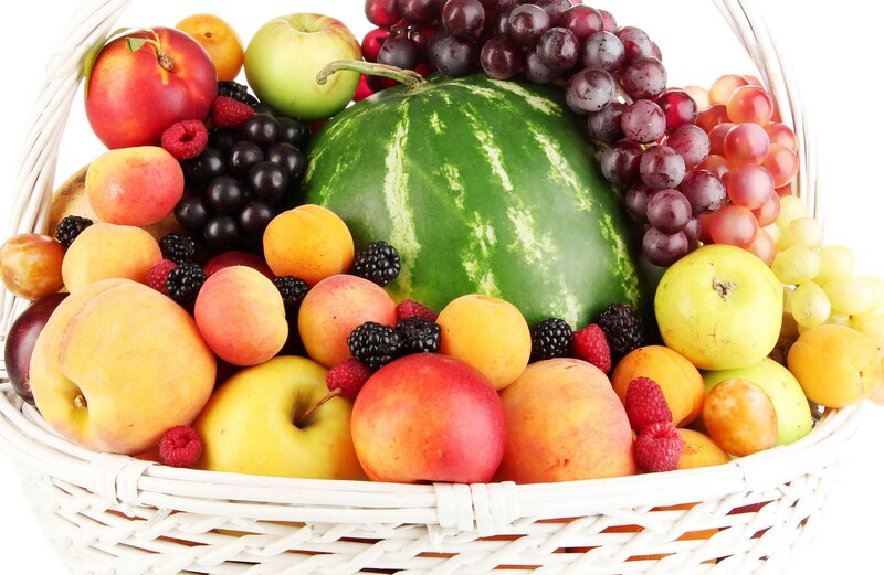 Fruit Basket with Watermelon — Green, Fresh, Summer