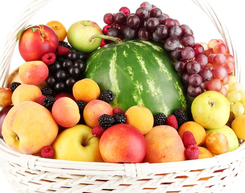 Fruit Basket with Watermelon — Green, Fresh