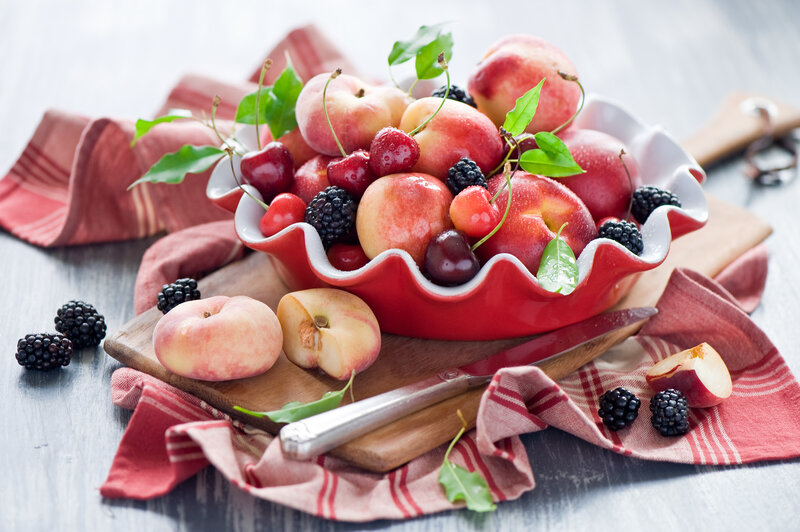 Fruit Bowl on Cutting Board