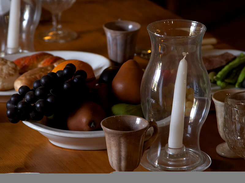 Fruit Bowl on Table — Brown, Calm