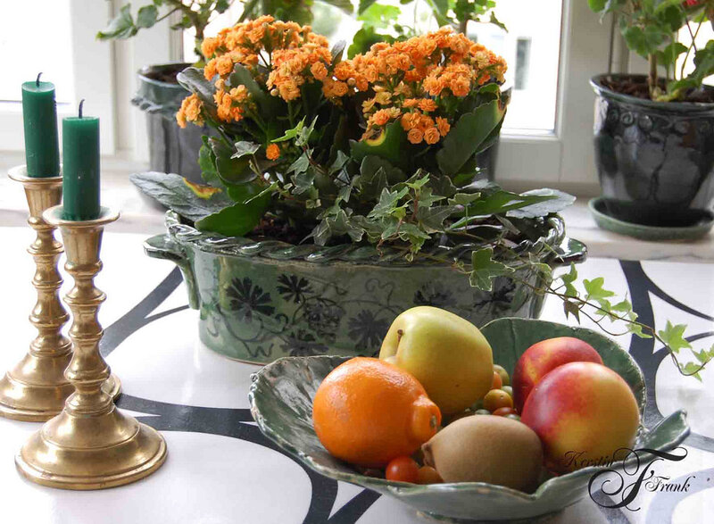 Fruit Bowl on Table — Green, Calm