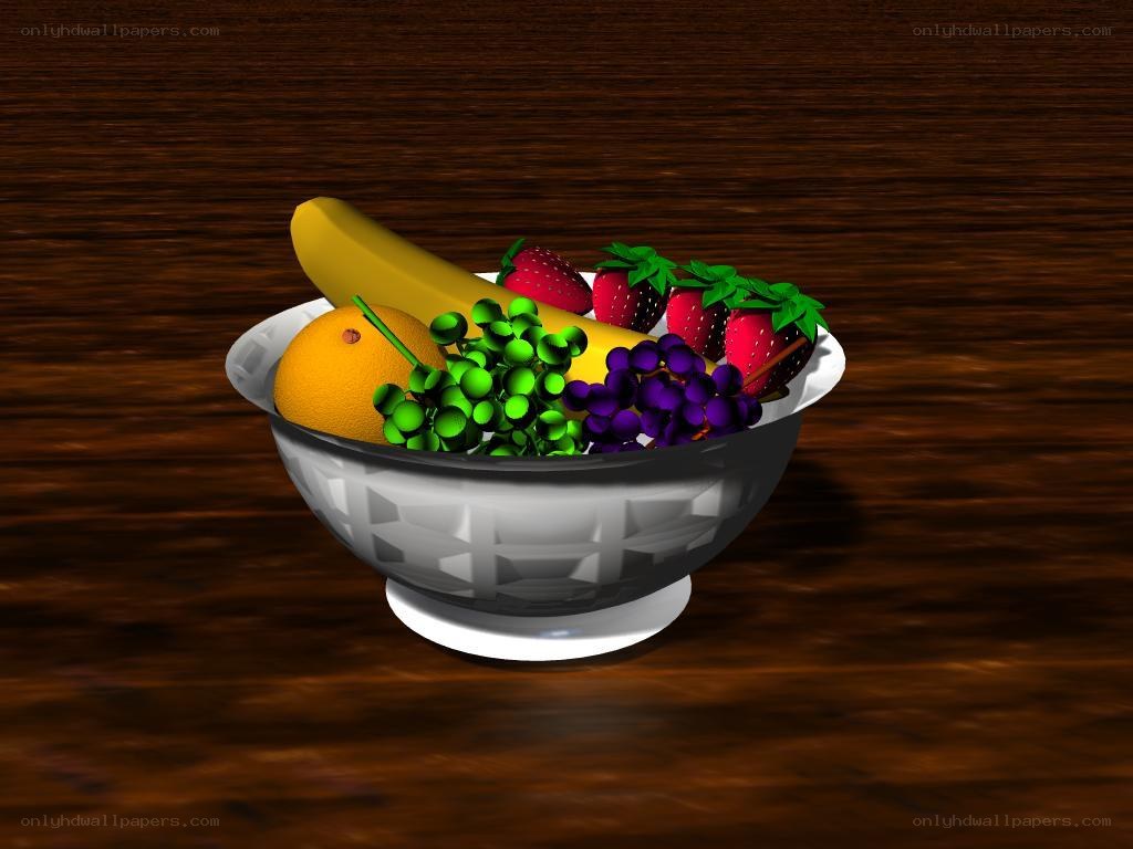 fruit bowl on wooden table