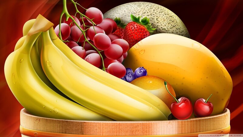 Fruit Bowl with Bananas — Yellow