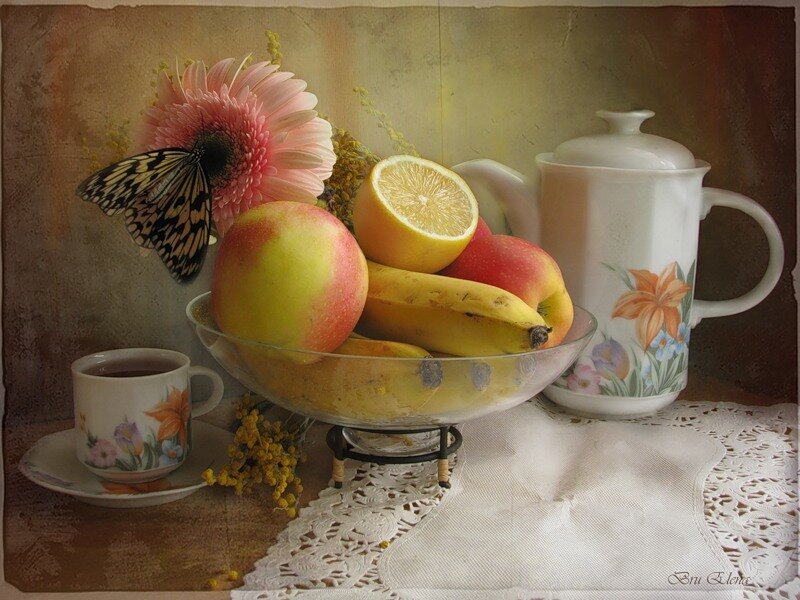 Fruit Bowl with Butterfly
