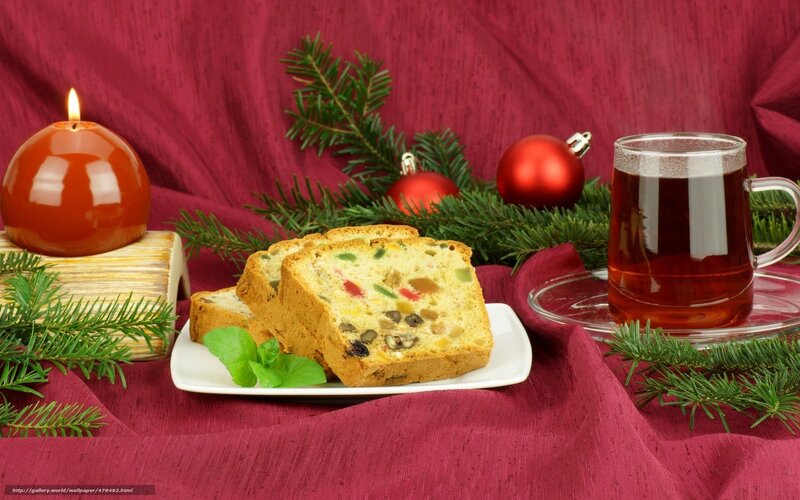 Fruit Cake Slices on Plate