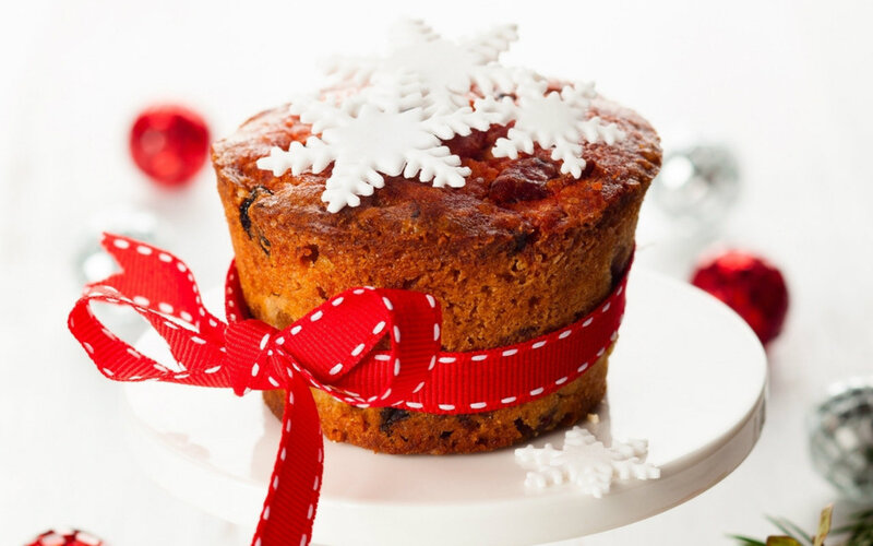 Fruit Cake with Snowflakes