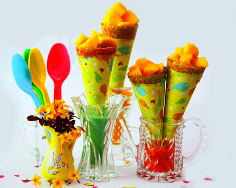 Fruit Cones in Glasses