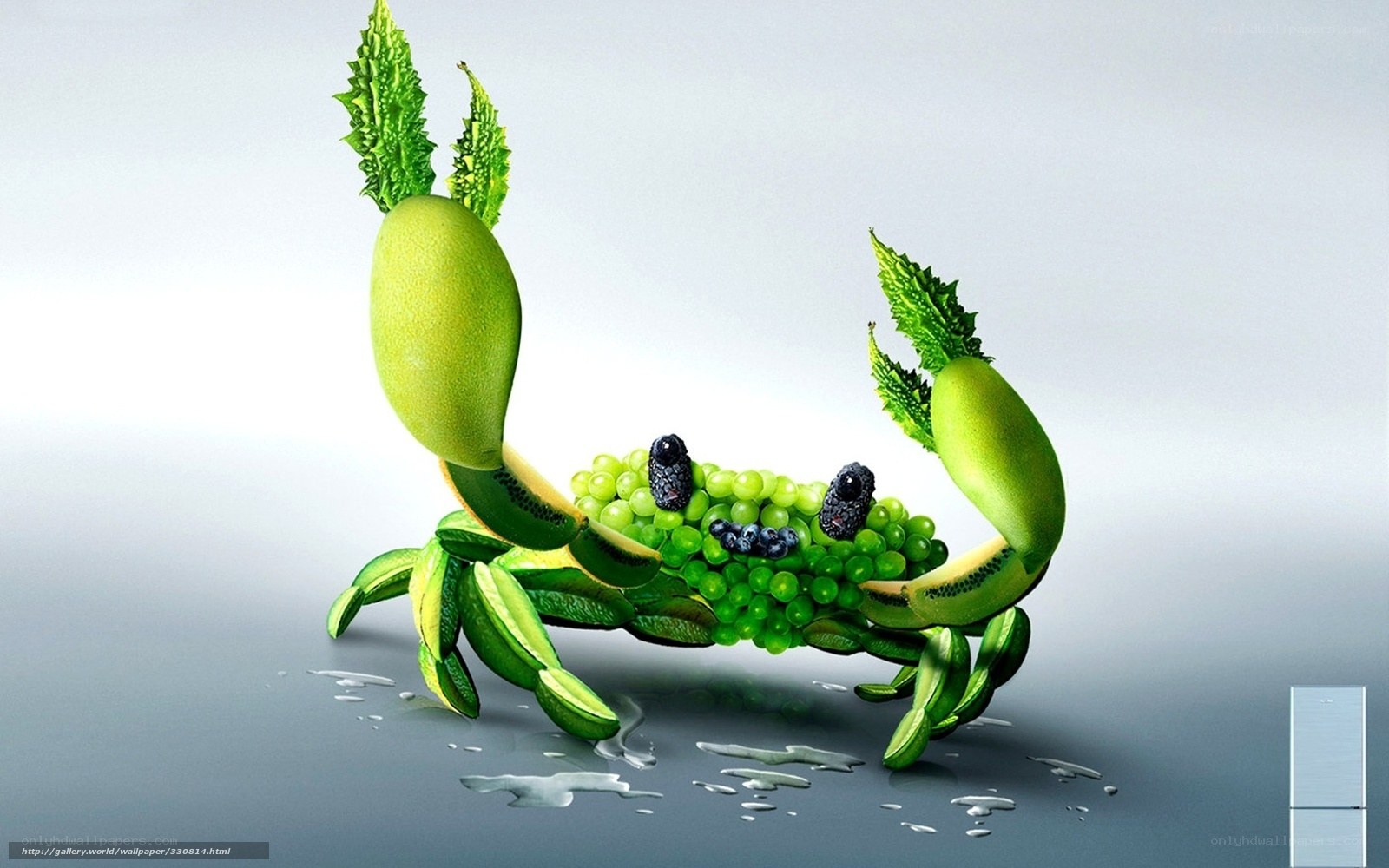 Fruit crab sculpture