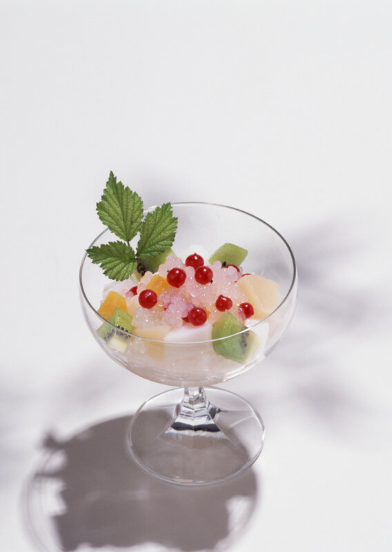 fruit dessert in a glass
