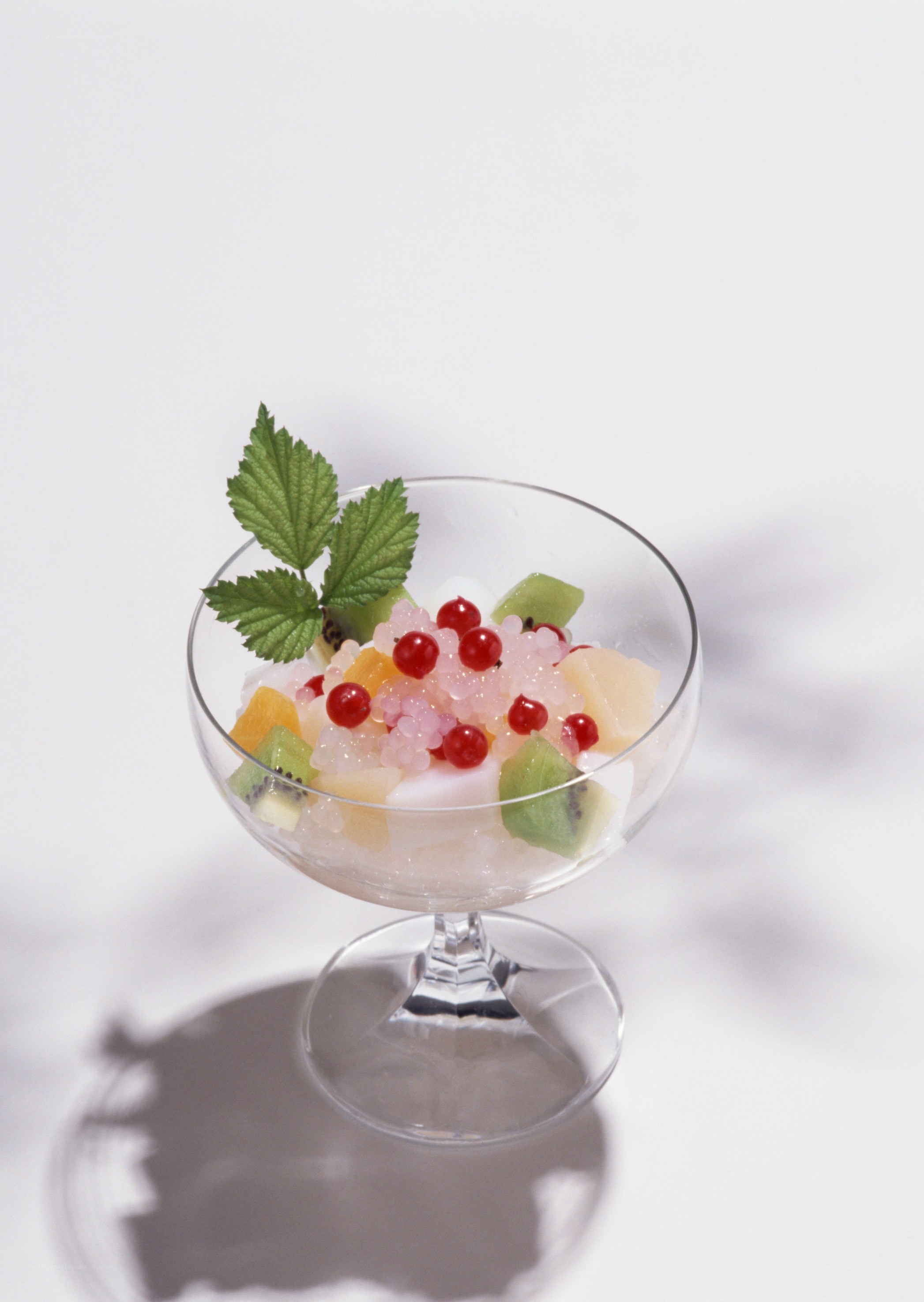 fruit dessert in a glass
