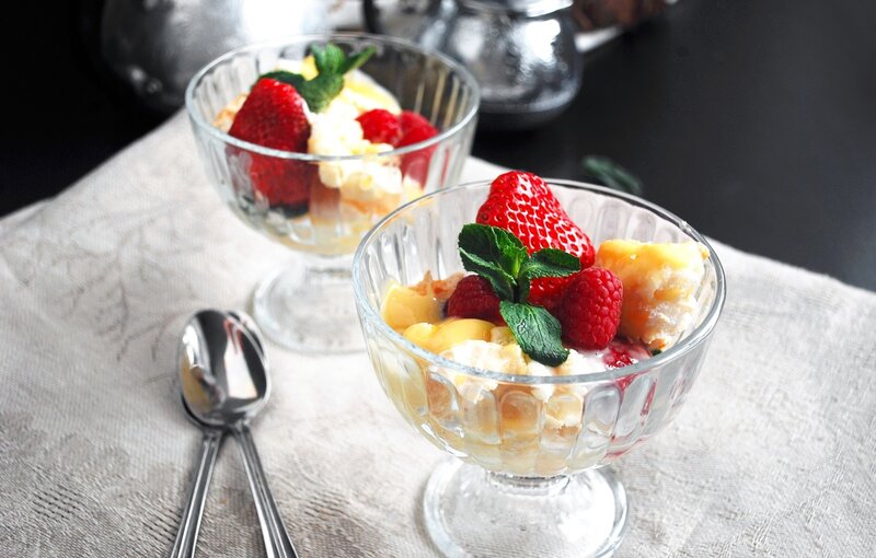 Fruit Dessert in Glass Bowls
