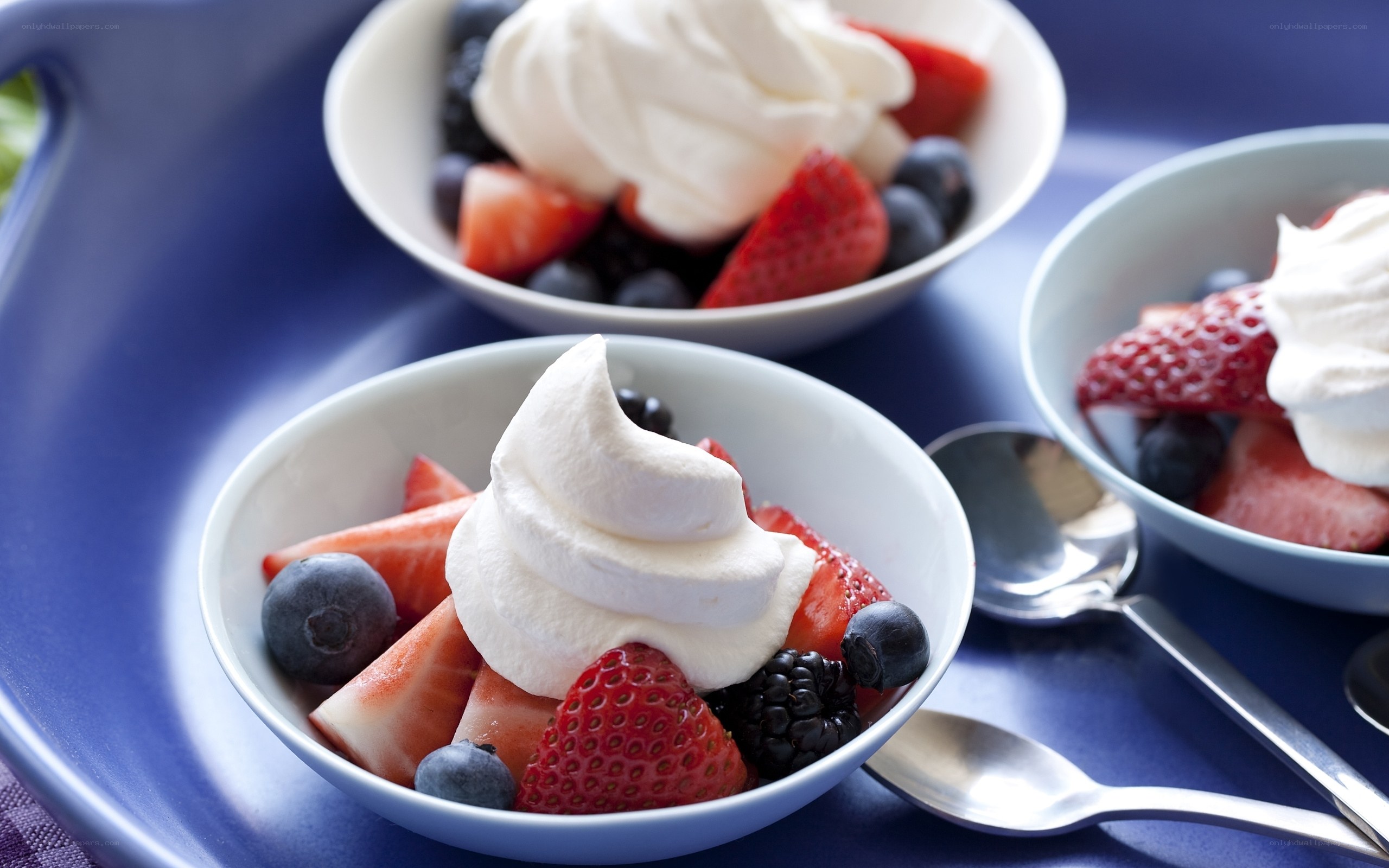 fruit dessert with whipped cream