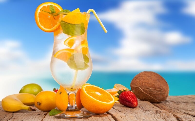 Fruit Drink on Beach