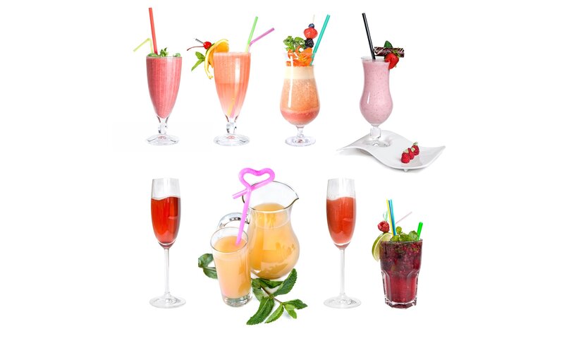 Fruit Drinks in Glasses — Red